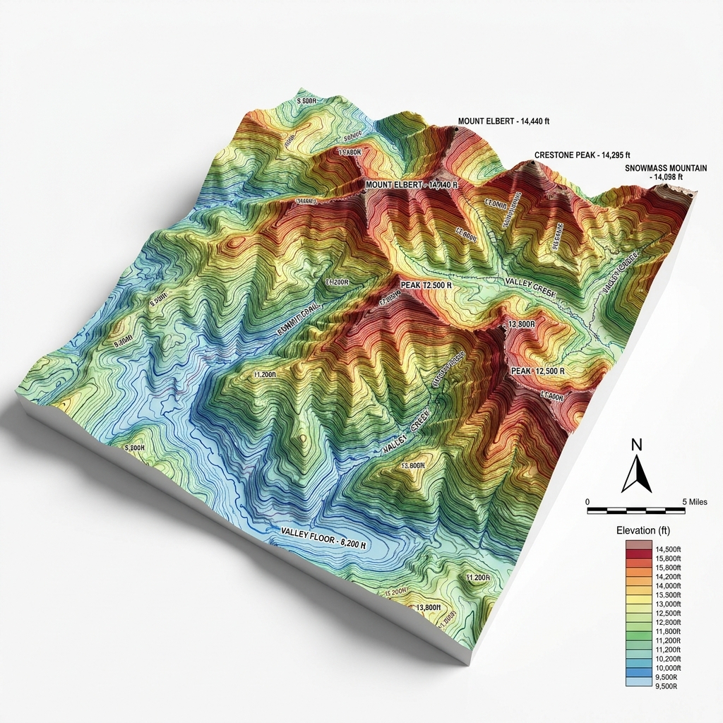 Topographic Survey Drafting 3D Map Mockup